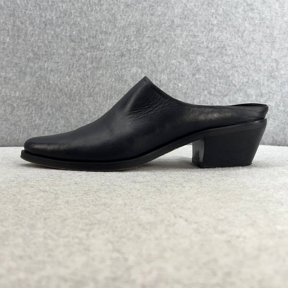 Urban Outfitters Leather Slip On Clog Mules - Black -Women Size 9 - Picture 2 of 10